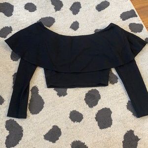 Black cropped top